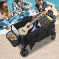 Black Collapsible Outdoor Utility Wagon with Cooler Bag M8323