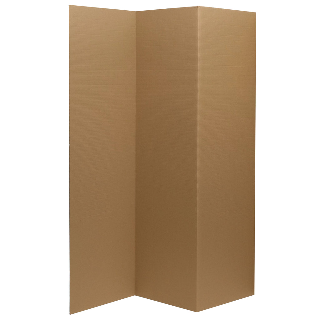 6 ft. Tall Brown Cardboard 3 Panel Room Divider H9746