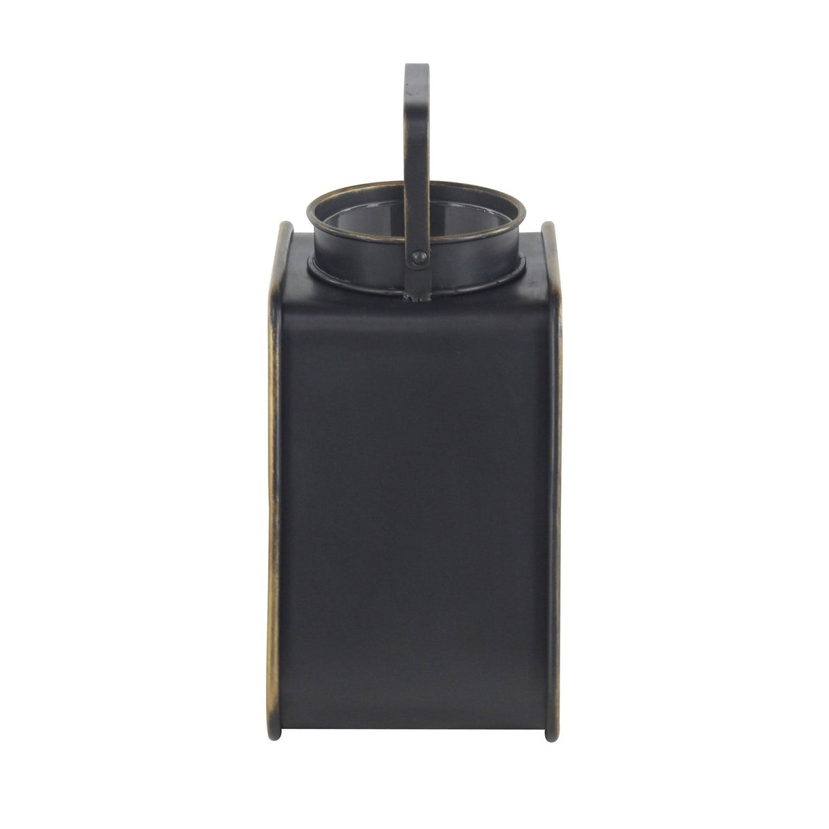 Black Iron and Glass Candle Lantern F1813