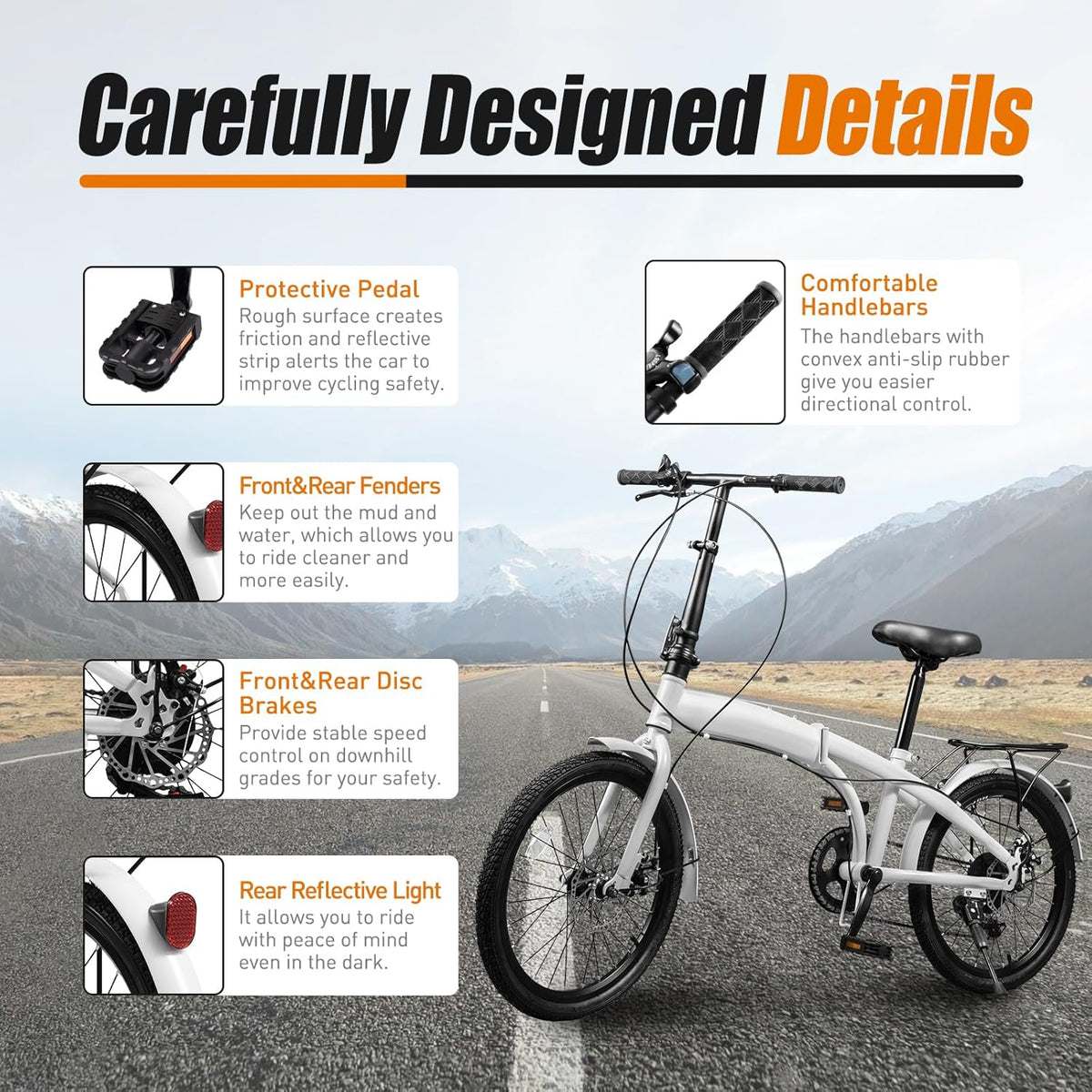 20-inch 7 Speed Folding Bicycle with Disc Brake N819327