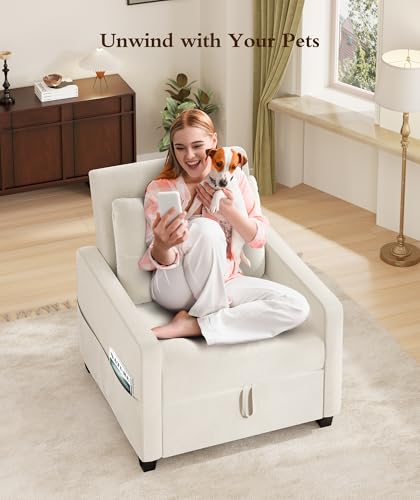 Blue Velvet 3 in 1 Convertible Sleeper Chair with Pillow V60142