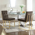 Taupe Velvet Dining Side Chair H5658