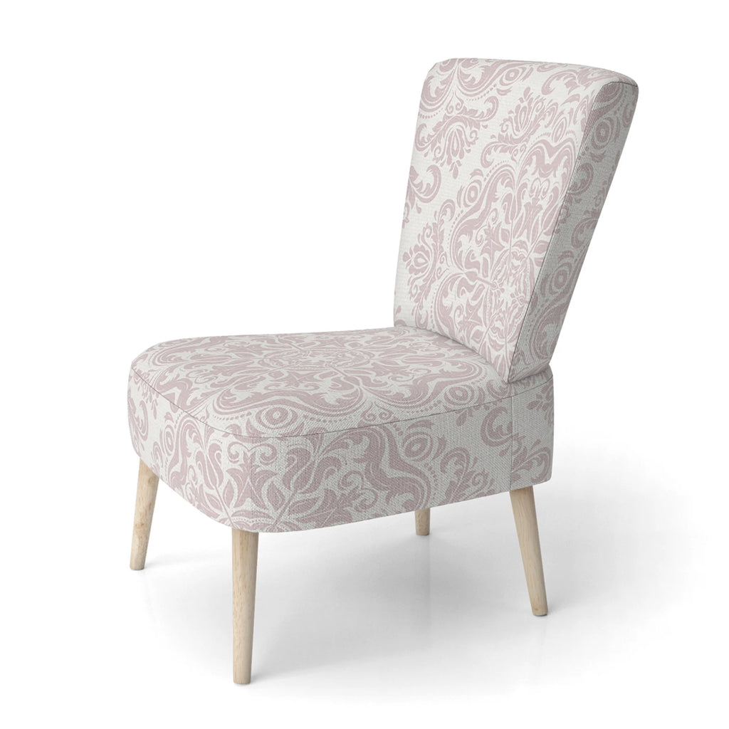 Cream Damask Upholstered Accent Chair A5477