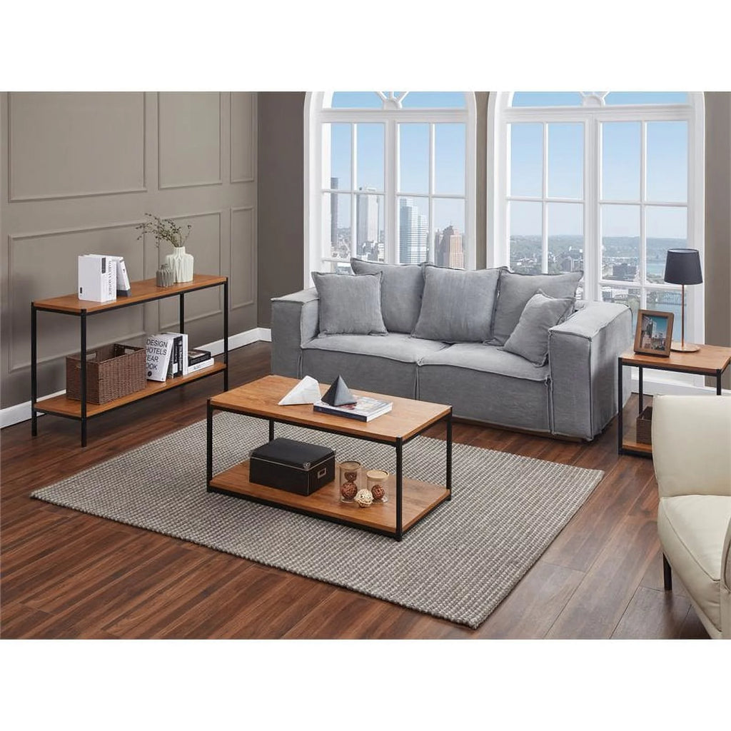 Oak Wood Console Table with Storage Shelf I666