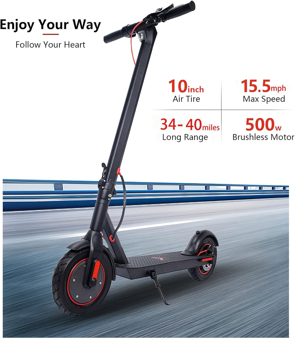 Electric Scooter with 500W Motor, 34-40 Miles Range, 15.5MPH, 10" Air Filled Tire Z416342