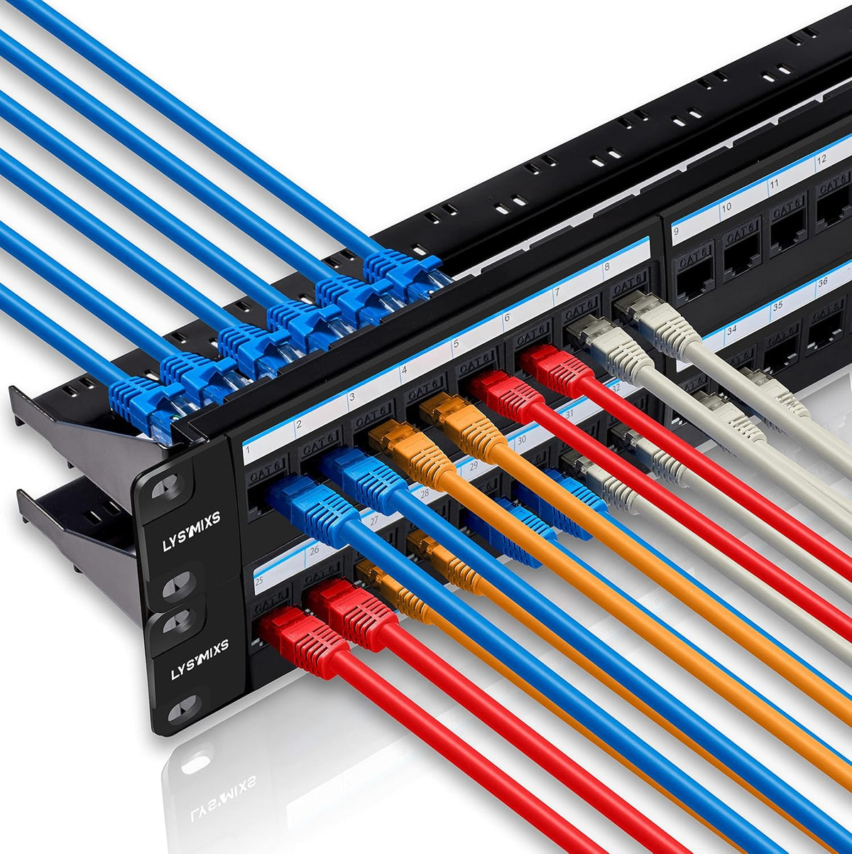 48 Port Cat6 Feed Through Patch Panel A7341