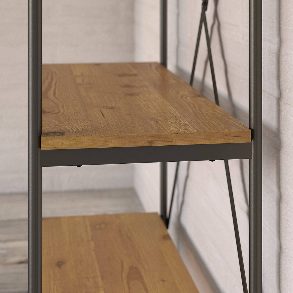 Vintage Golden Pine 5 Shelf Etagere Bookcase X461