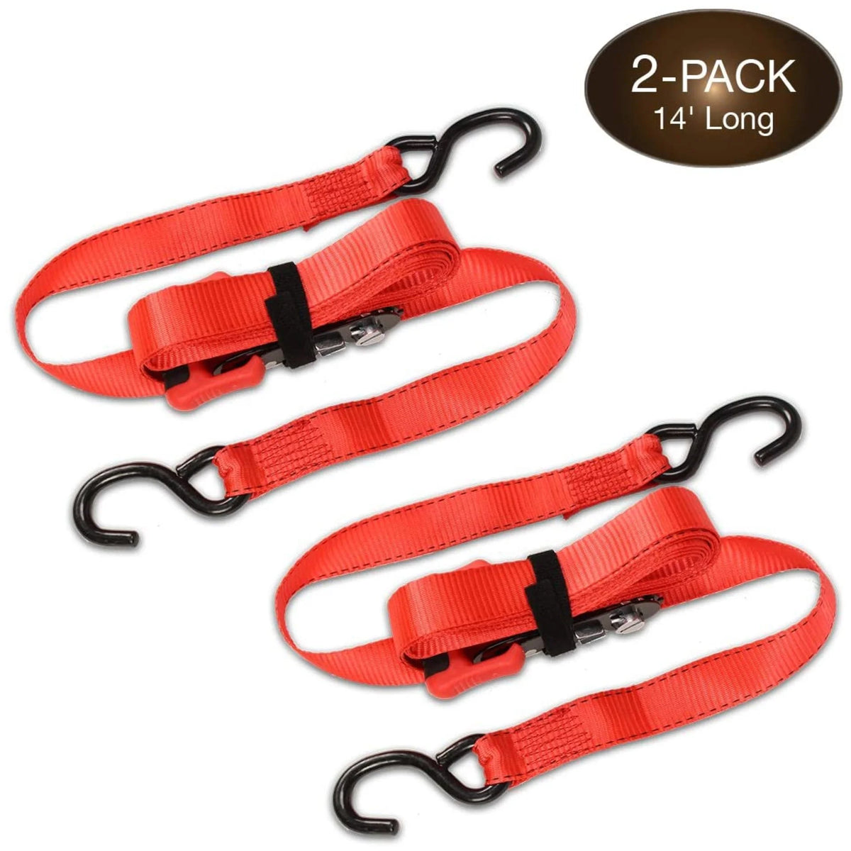 (2 Pack) Sliding Ratchet Strap with Vinyl Coated S Hook X800