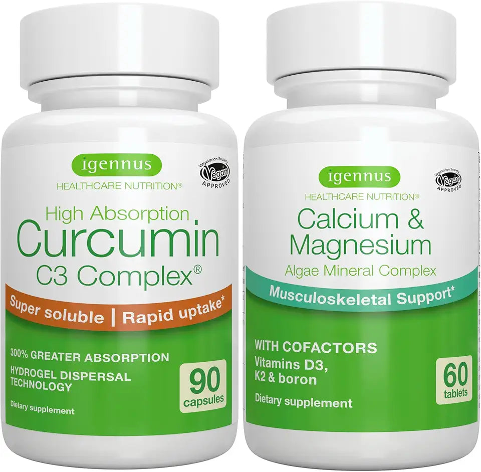 Calcium Magnesium Complex Curcumin C3 Complex Vegan Bundle V422973