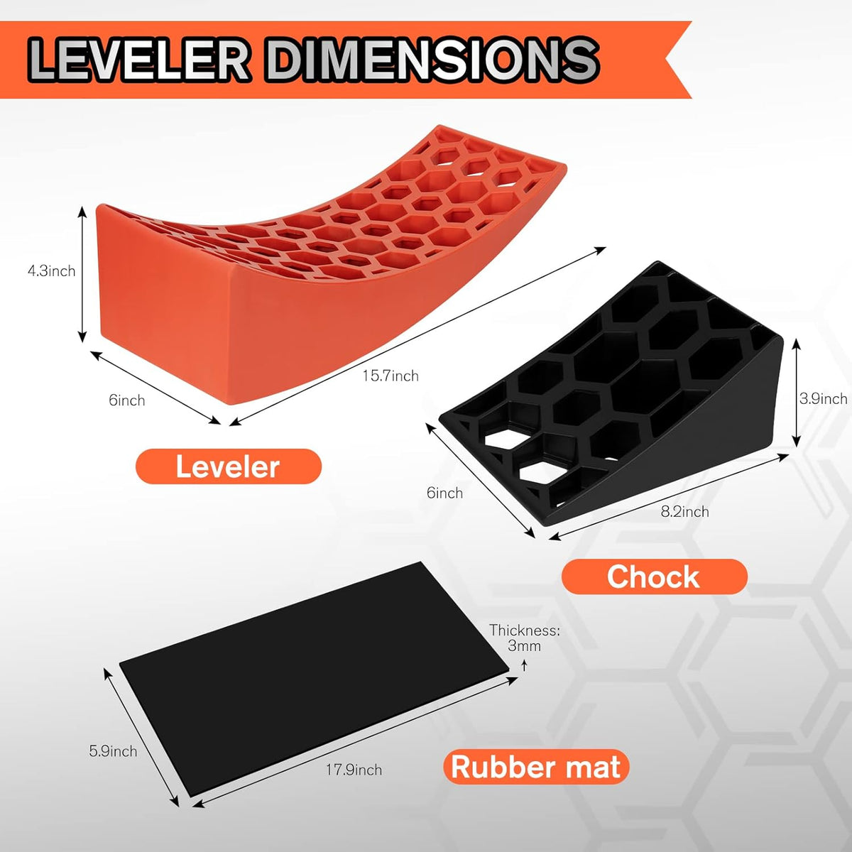 RV Camper Leveler Kit, 2 Packs Heavy Duty Curved RV Leveling Blocks Ramp Wheel Chock I5294