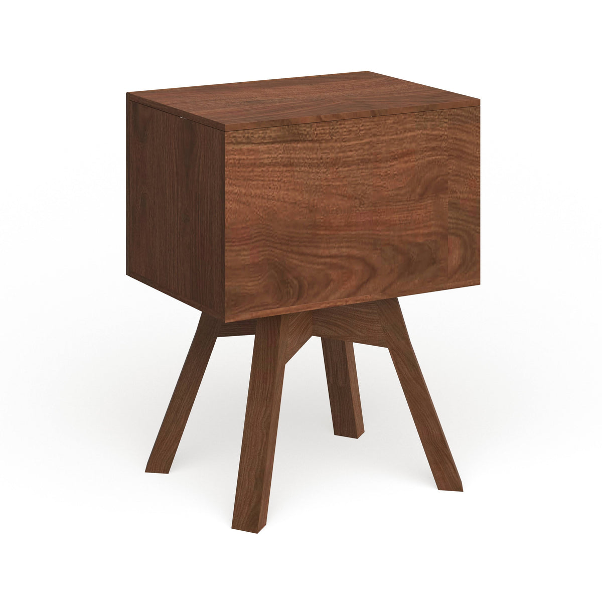 Walnut and White Two-Tone Nightstand S98603
