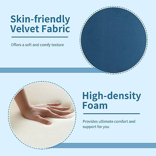 Blue Velvet Swivel Barrel Chair H35781