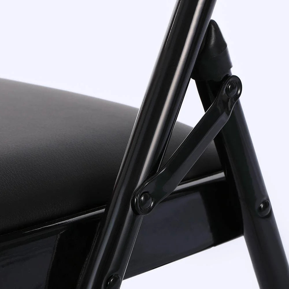 Black Leather Folding Conference Chairs X983255