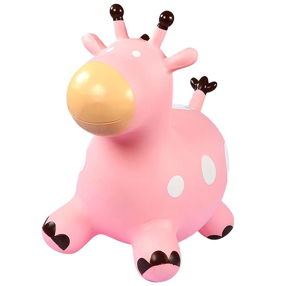 Inflatable Jumping Horse Toy with Air Pump (Pink) S6084