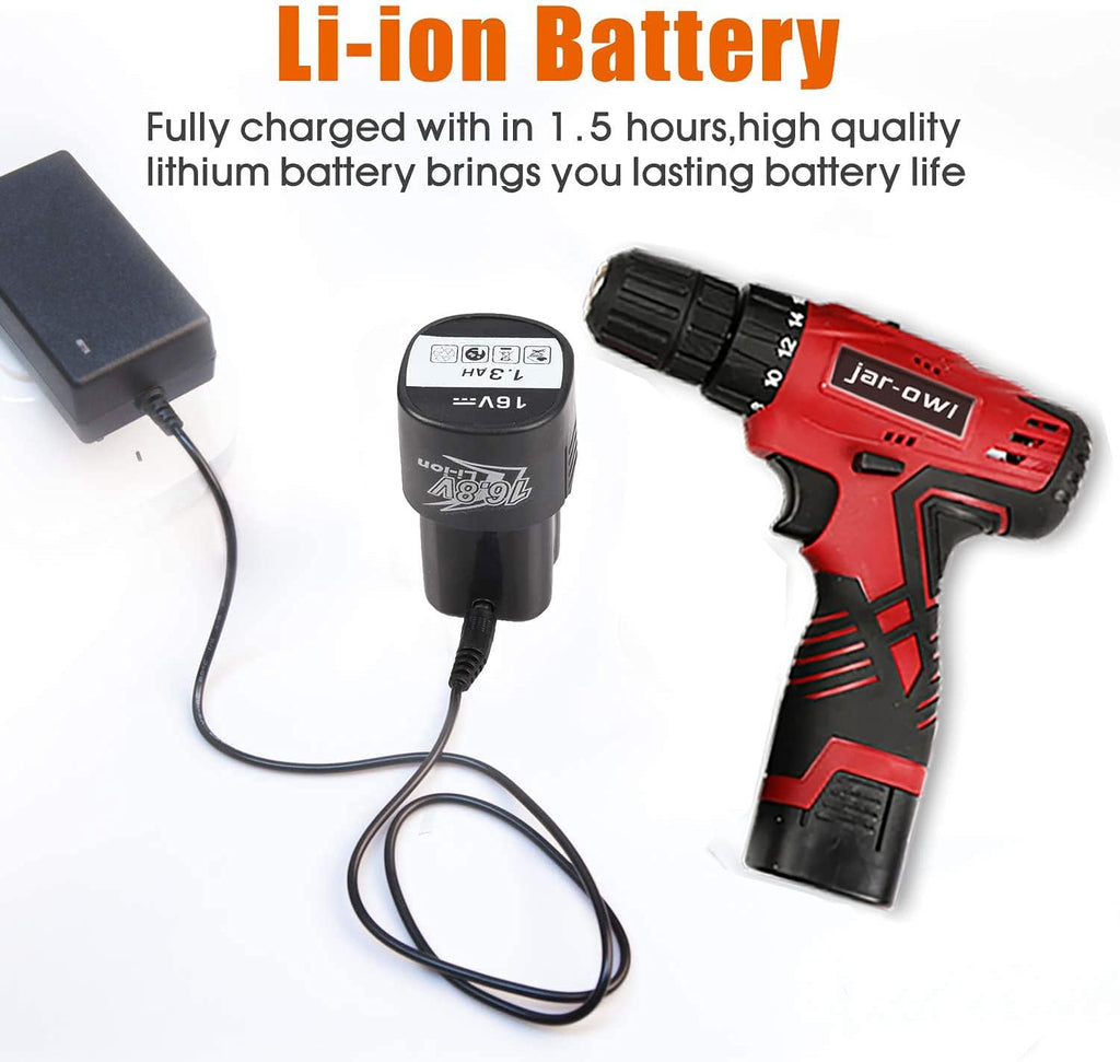 16.8V Cordless Drill Set with 2 Batteries V1942