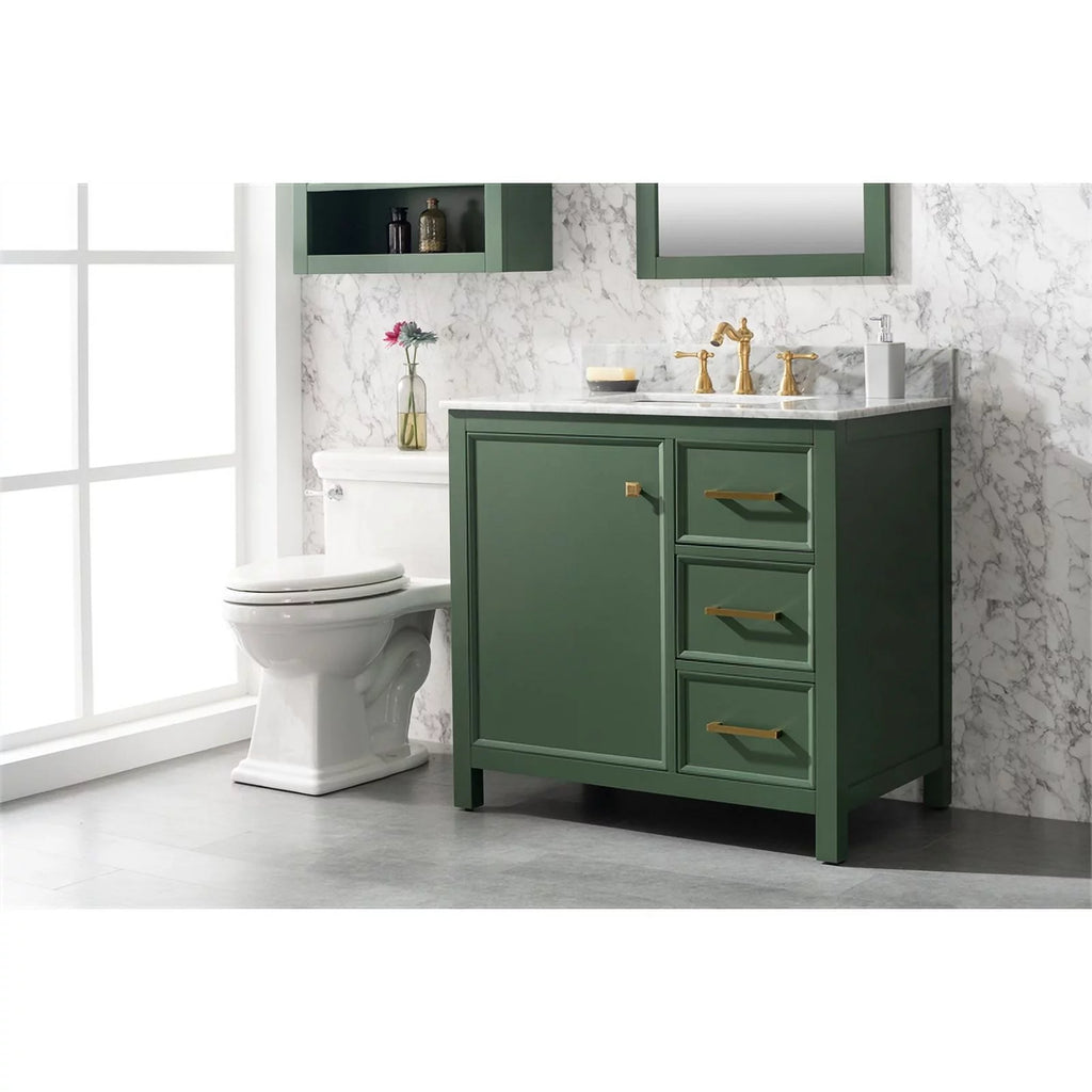 36" Green Wood Sink Vanity Cabinet M375667