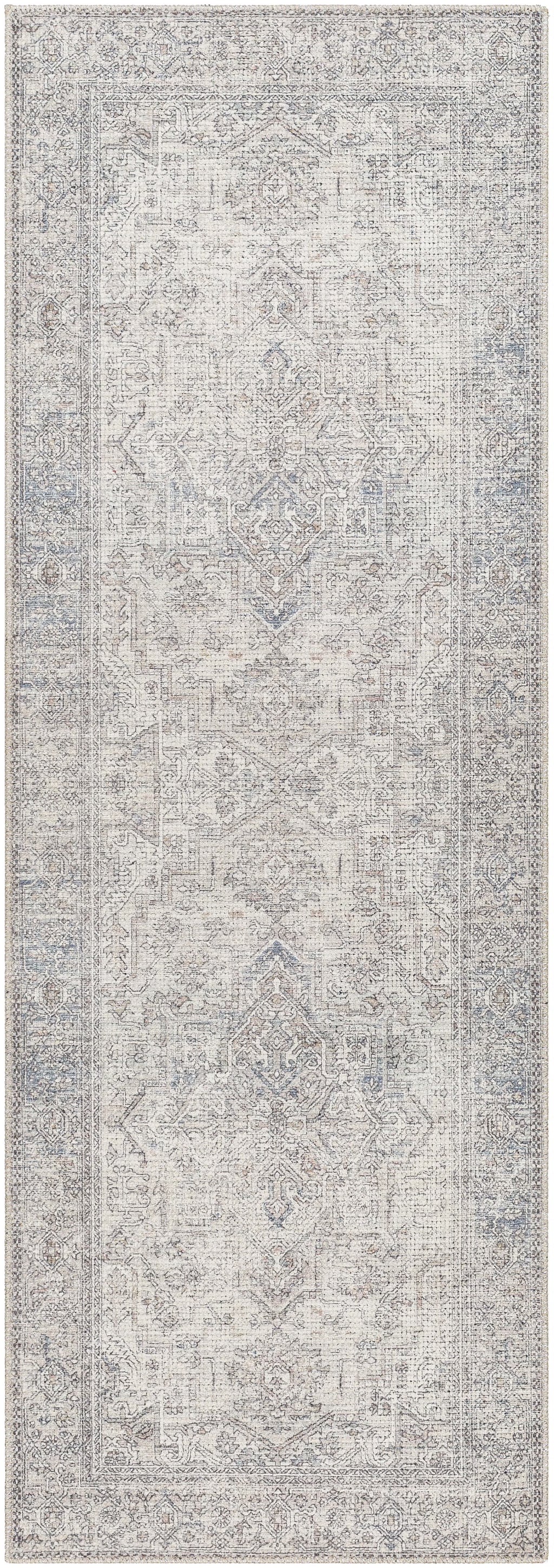 Navy Cream Runner Area Rug Z2672