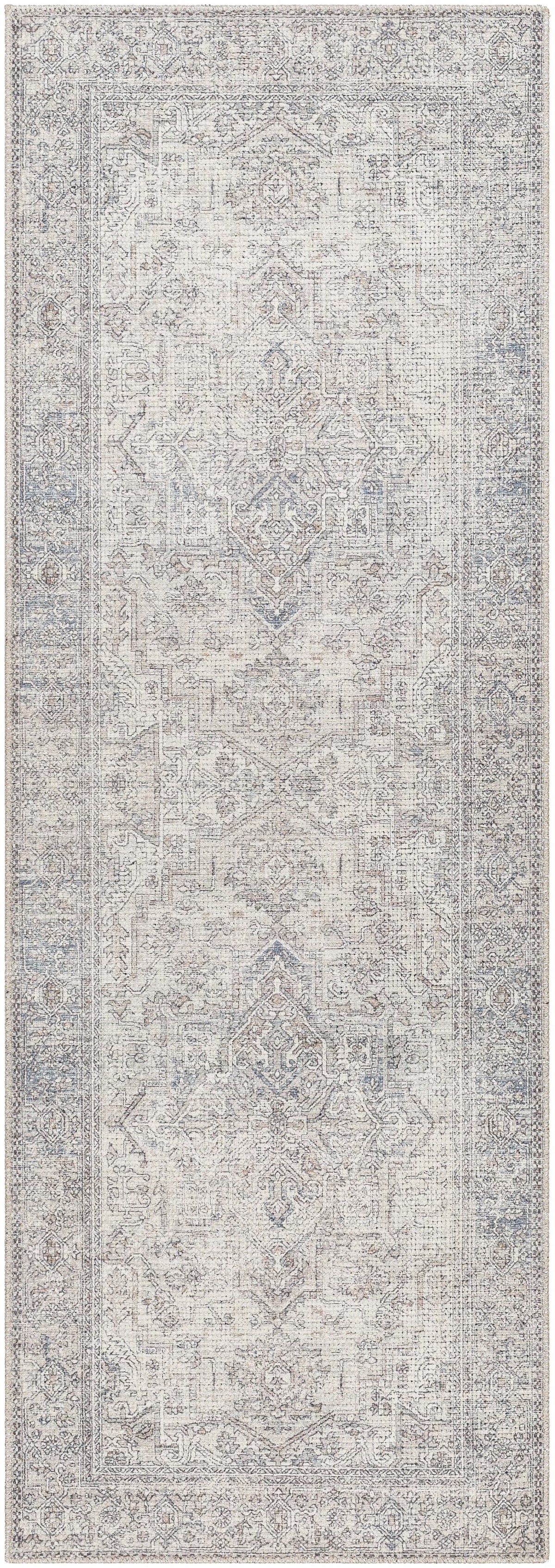 Navy Cream Runner Area Rug Z2672