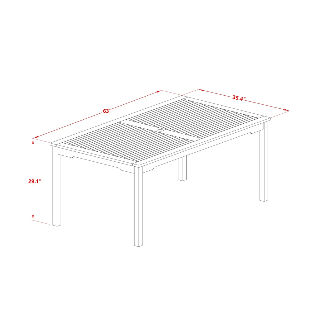 5 Pc Acacia Outdoor Table and Chairs J5199