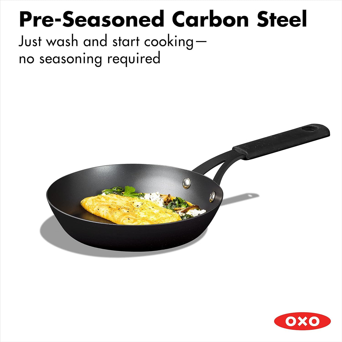 12 Carbon Steel Wok Pan with Silicone Handle Holder K51008