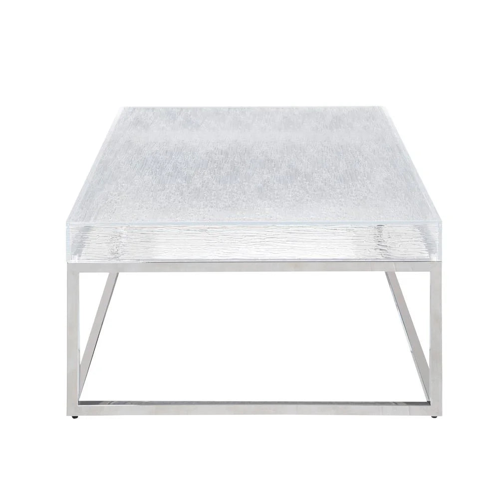 Contemporary Square Cocktail Table with Acrylic Top & Steel Frame J970