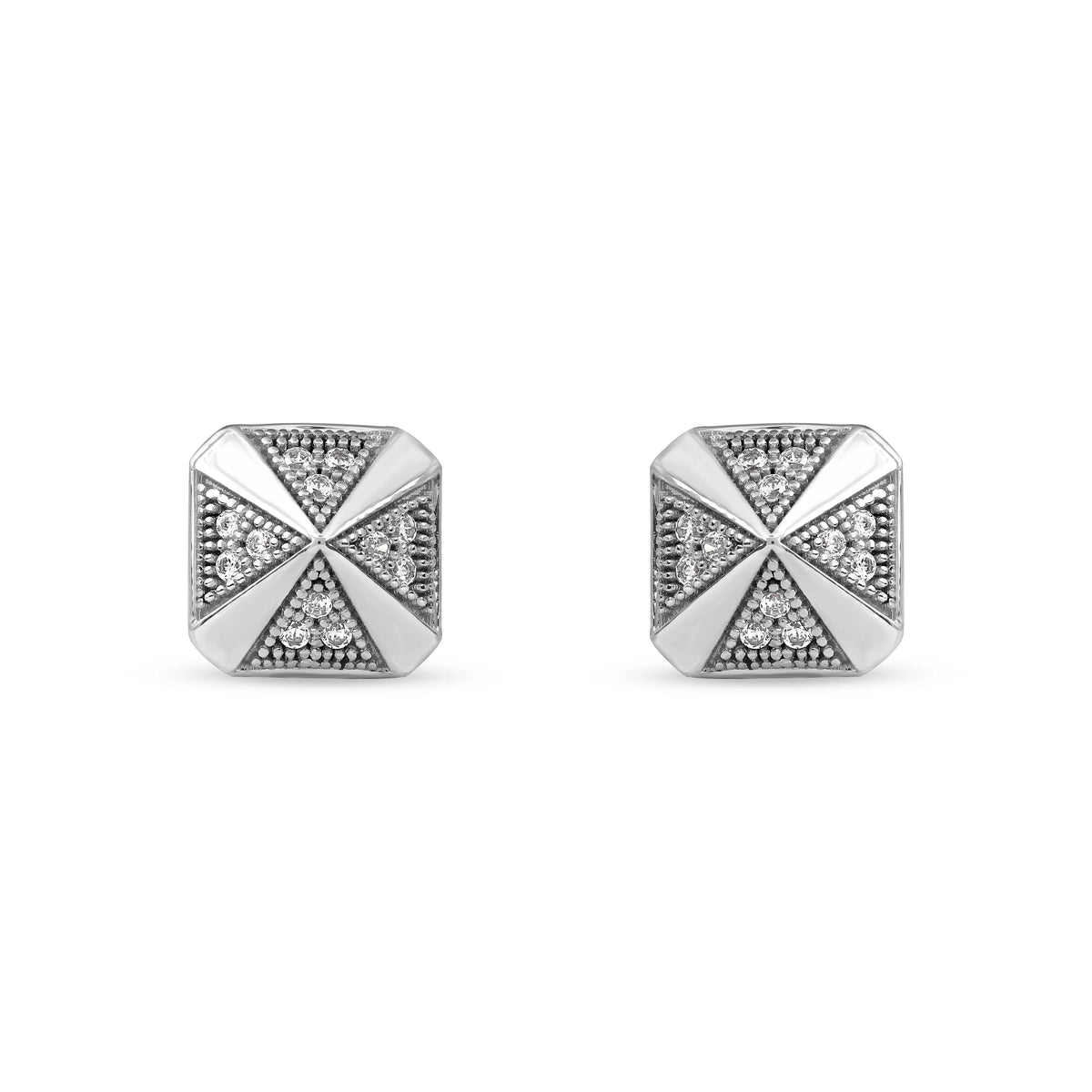 S925 Sterling Silver Diamond Stud Earrings U5349