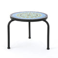 Ceramic Tile Side Table with Iron Frame L827809