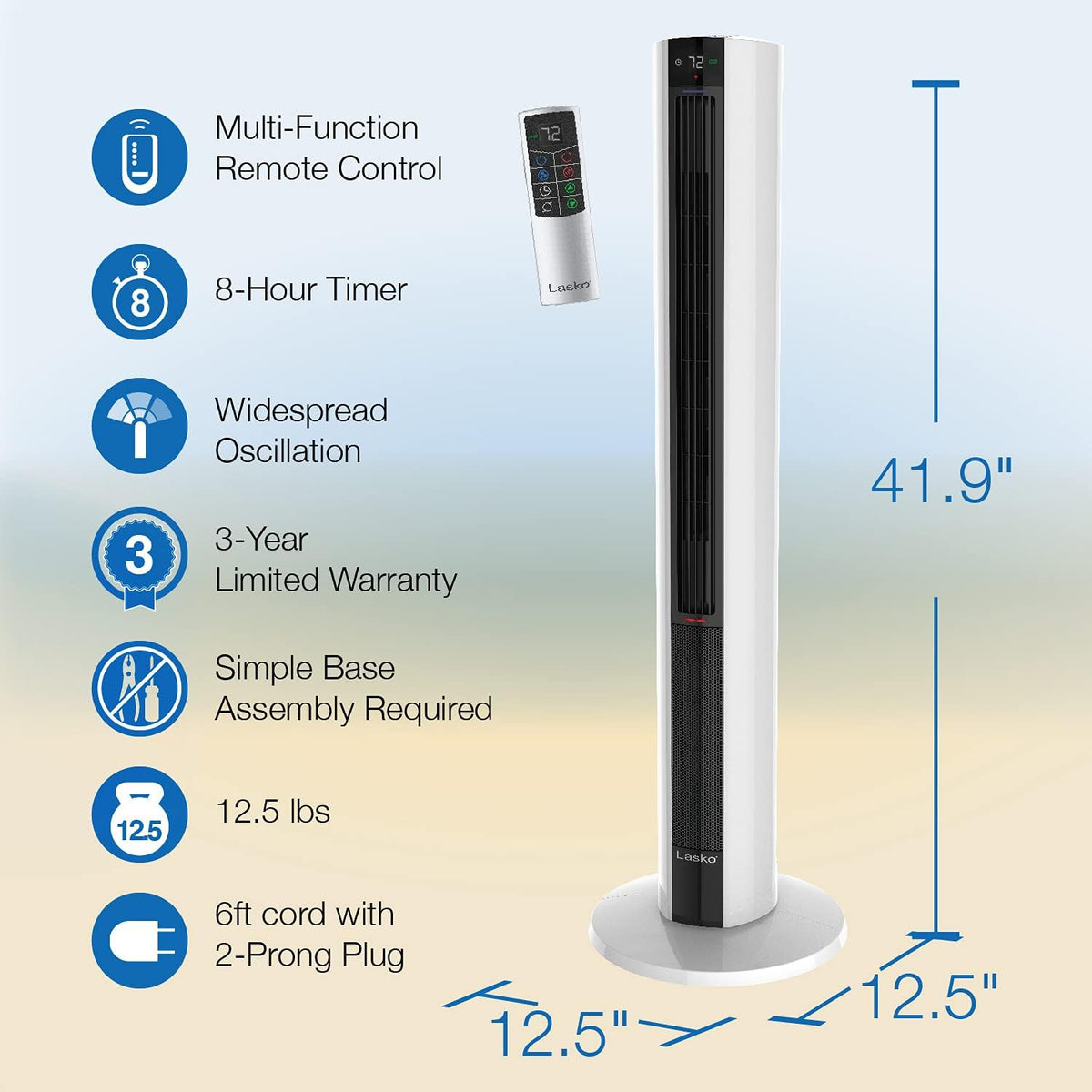Black White 42 Inch Fan & Space Heater Combo Tower A2478
