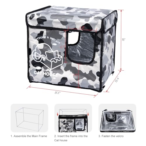 Insulated Waterproof Oxford Cloth Cat Shelter (Green) O93598