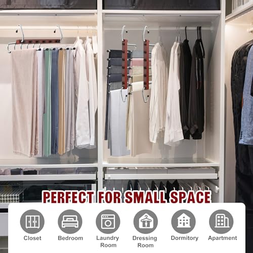 Mahogany Wooden Pants Hangers 2 Pack R23081
