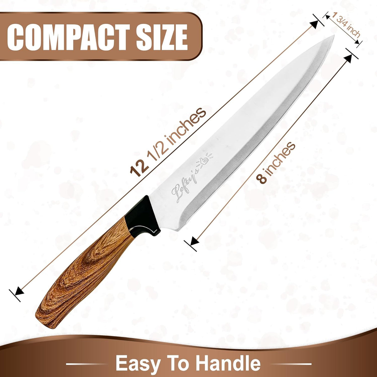 Left Handed Chef Knife - Stainless Steel Blade G370402