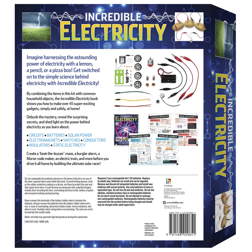 Incredible Electricity Book & Science Educational Kit, 53-Pieces, 64-Page Book Z25558
