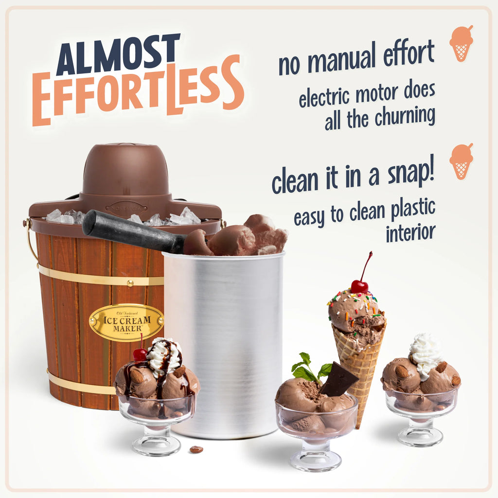 4-Quart Wood Bucket Ice Cream Maker H64958