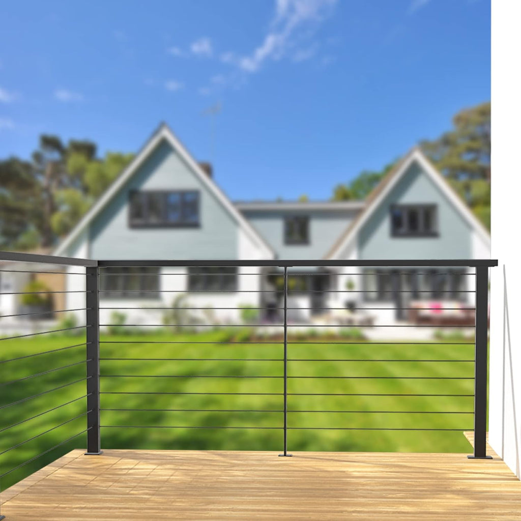 Black 30 Degree Stainless Steel Cable Railing Post B24086