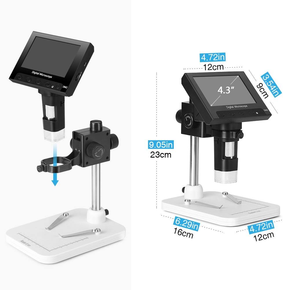 4.3 inch Full Color LCD Digital USB Microscope with 10x-600x Magnification B152