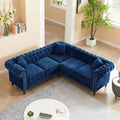 Blue Velvet L-shaped Sofa Q288732