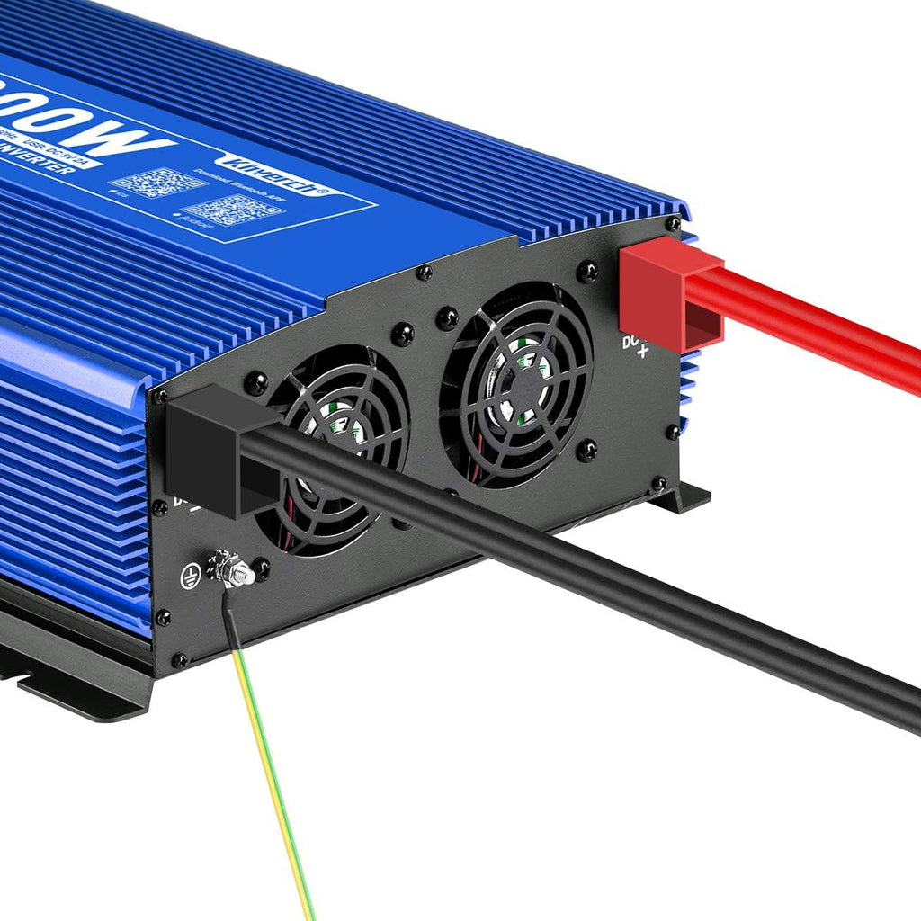3000W Pure Sine Wave Power Inverter 12V DC to 110V AC Car Inverter with Bluetooth 4 AC Outlets 2 USB Ports G9431