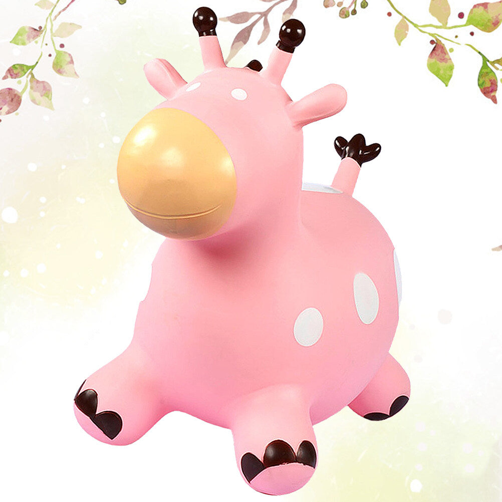 Inflatable Jumping Horse Toy with Air Pump (Pink) S6084