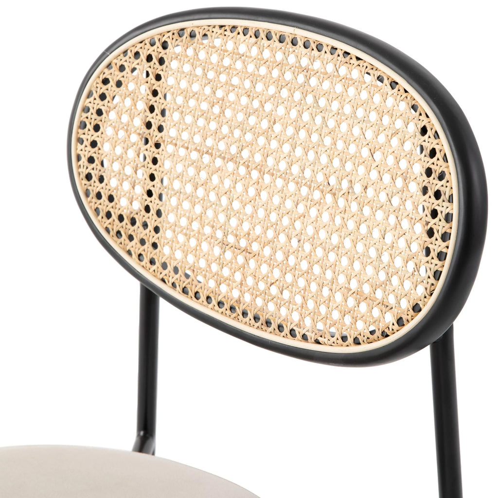 Beige Wicker Dining Chair with Steel Frame A71142