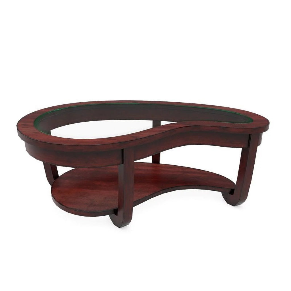 Solid Wood 1-Shelf Coffee Table in Dark Cherry F5363