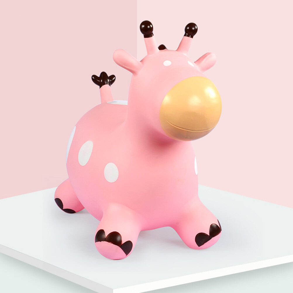 Inflatable Jumping Horse Toy with Air Pump (Pink) S6084
