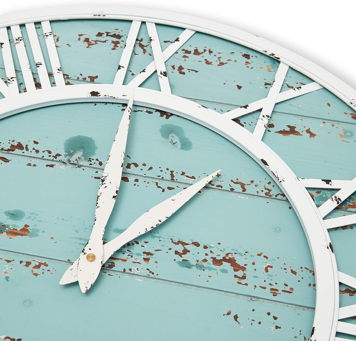 24 Inch White Metal Frame Roman Numerals Wall Clock O84894