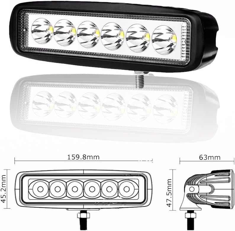 10 Pieces 6 inch 18W LED Work Light Bar A3324