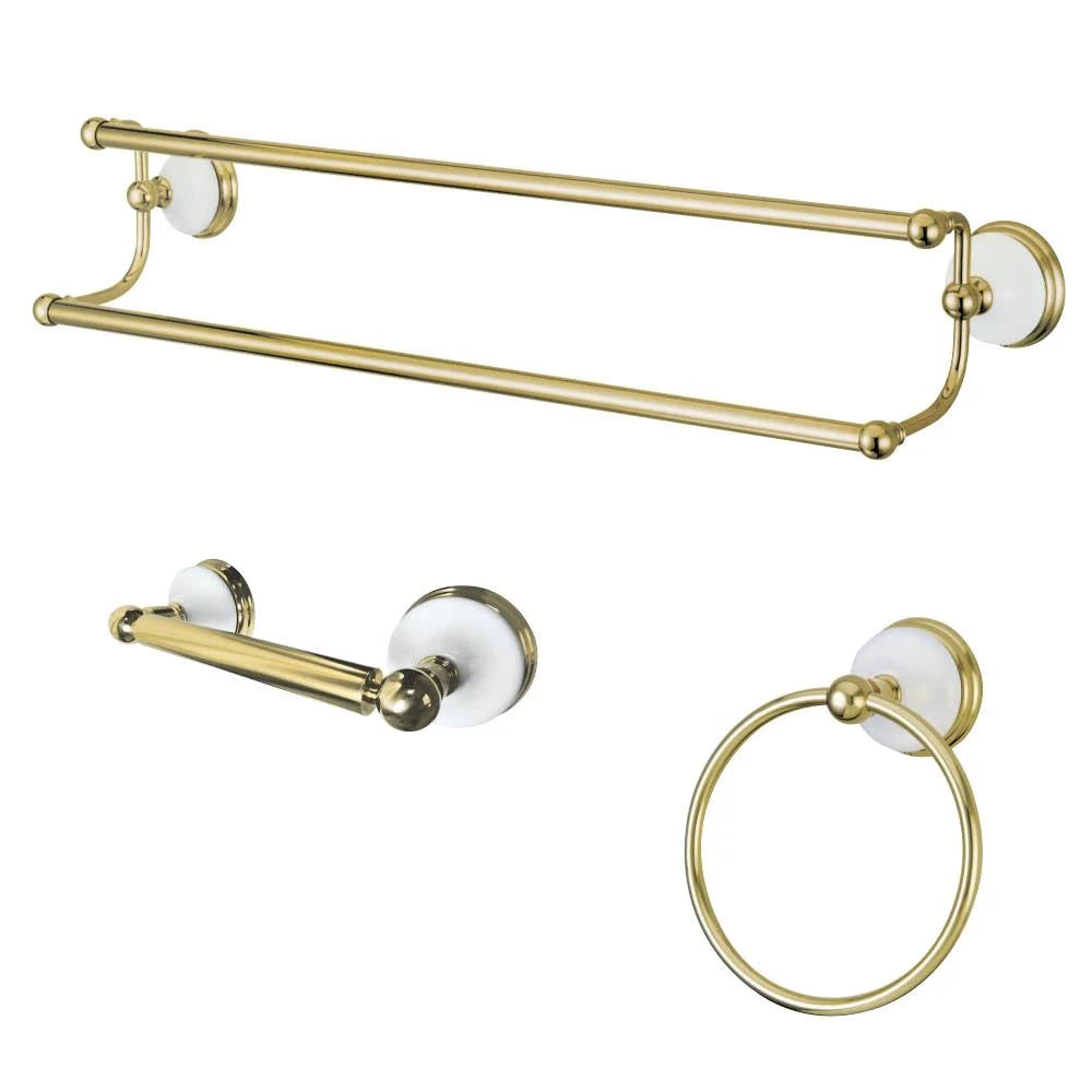 Victorian 3-Piece Bathroom Hardware, Polished Brass I49531