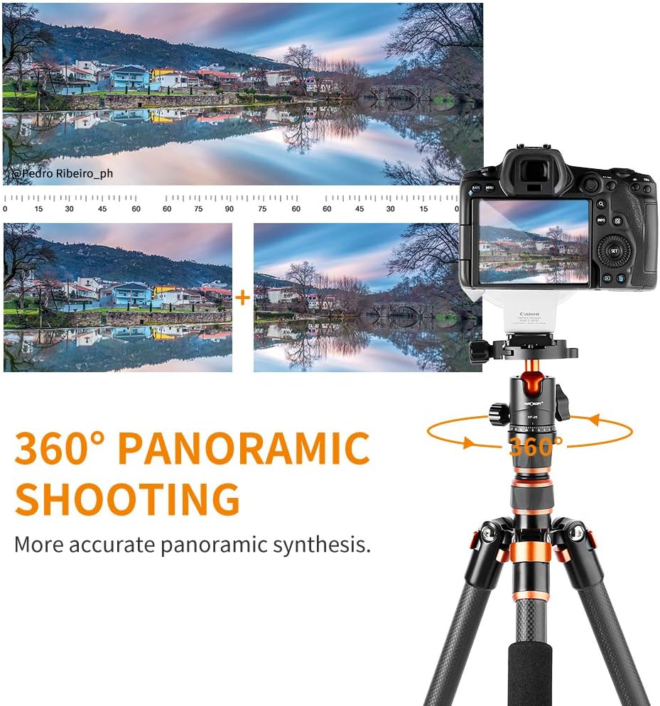 61 inch Carbon Fiber Camera Tripod with 360 Degree Ball Head G166