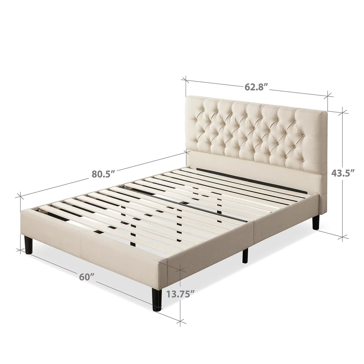 Queen Upholstered Platform Bed Frame B2111