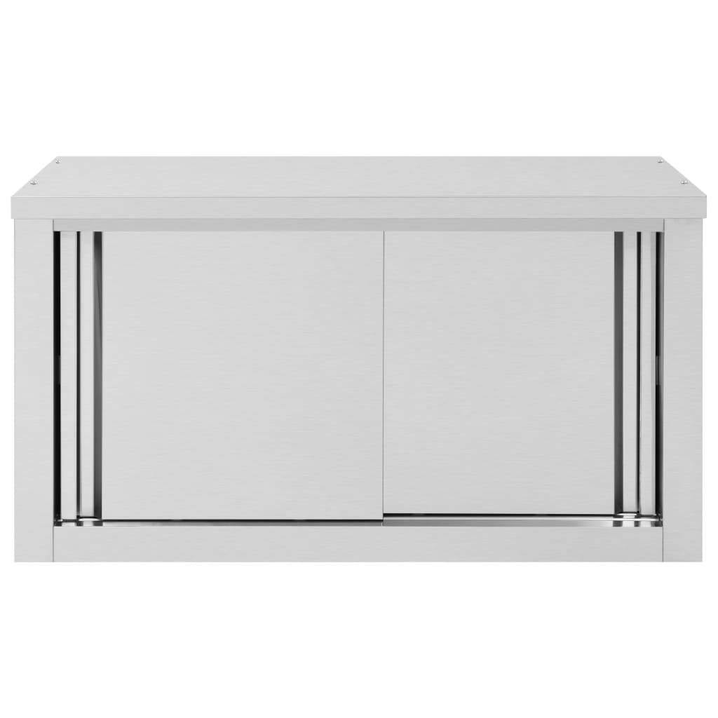 Stainless Steel Kitchen Wall Cabinet with Sliding Doors A7696