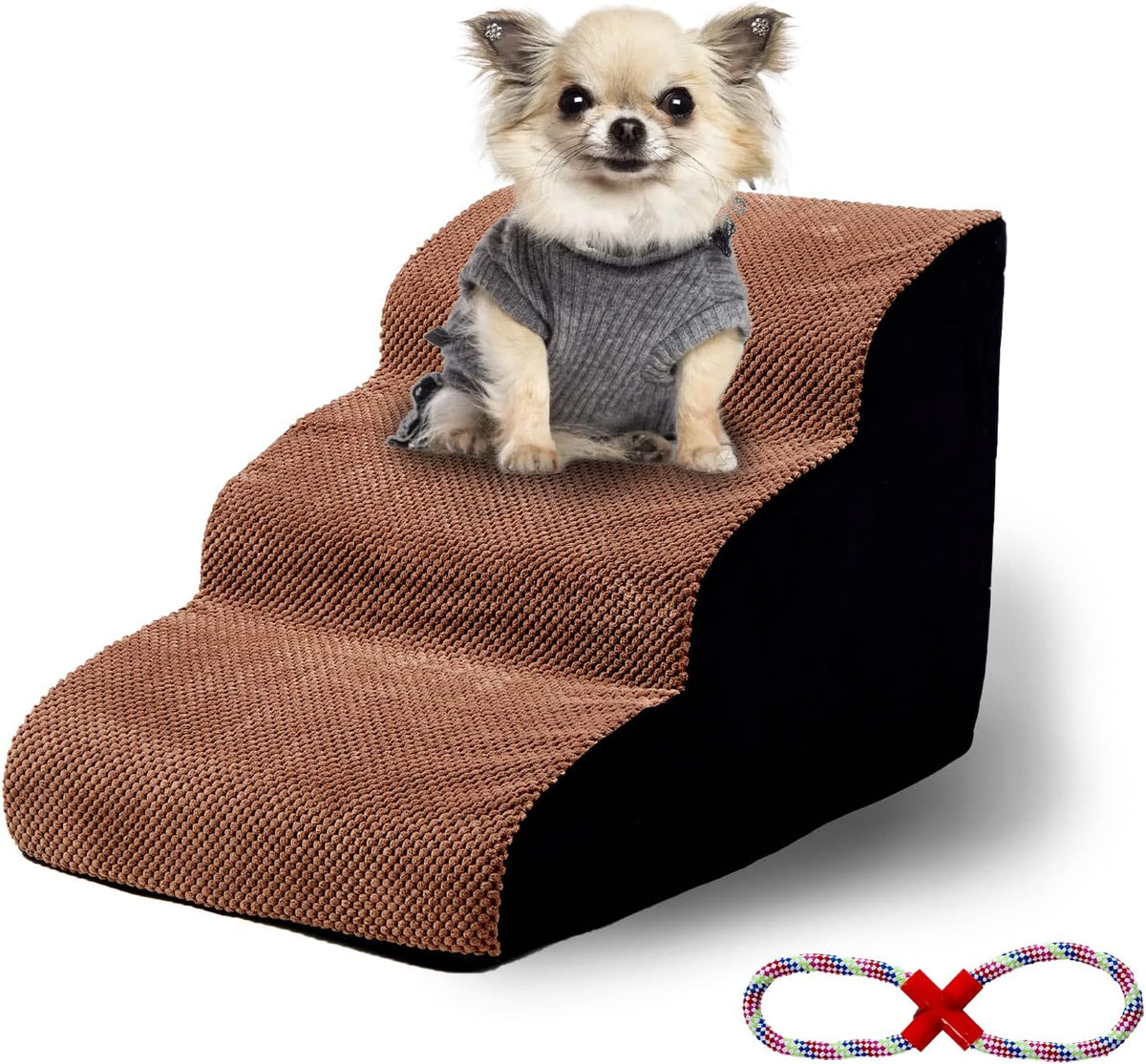 3 Tiers Non-Slip Foam Dog Ramp Stairs for Sofa F73798