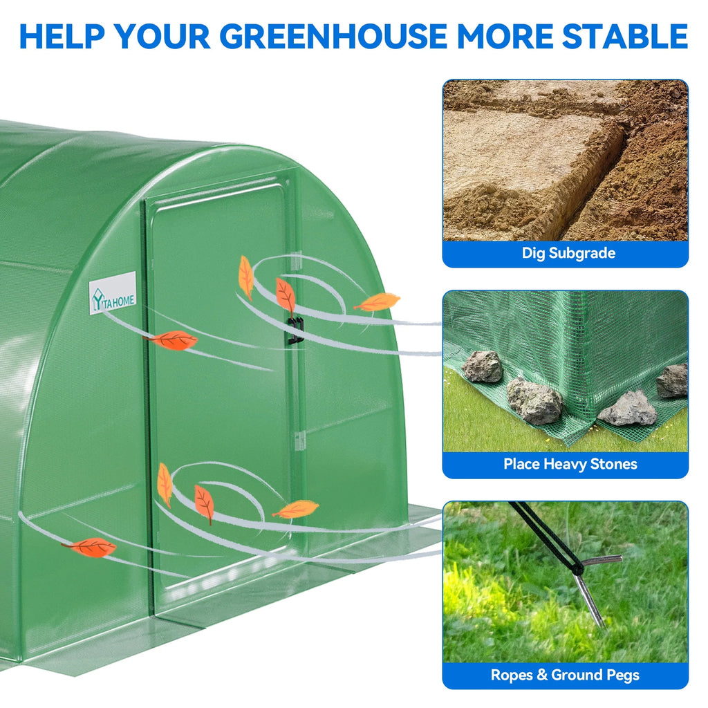 20x10x7ft Heavy Duty Walk-in Greenhouse W9640