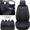 Waterproof Leather Car Seat Covers Full Set Black-Blue W48871